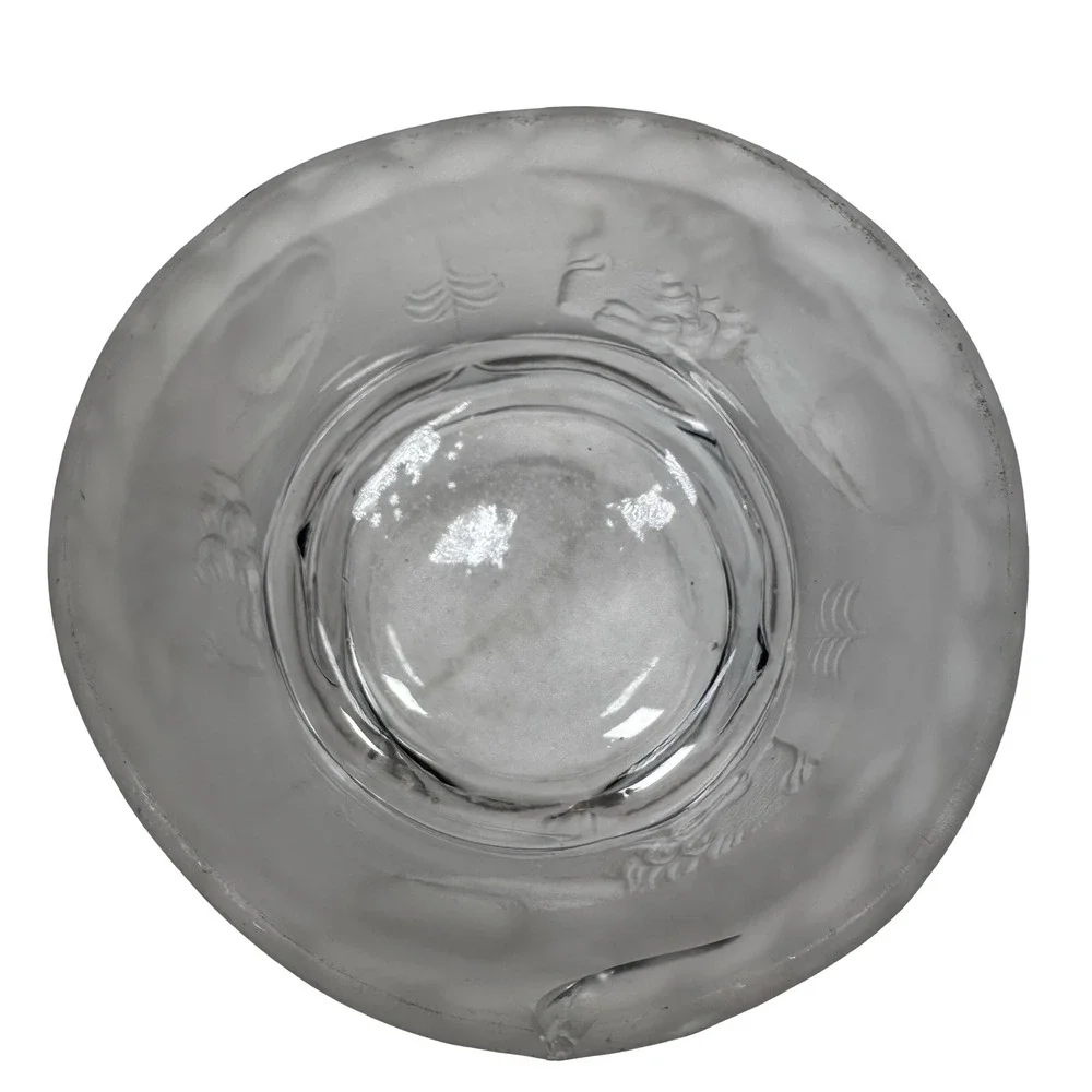 Vintage Gillinder & Sons EAPG Frosted Lion Clear‎ Glass Marmalade Jar with Lid